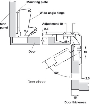 Folding Door Hinge For Folding Door For Corner Cabinets 4 18 Mm