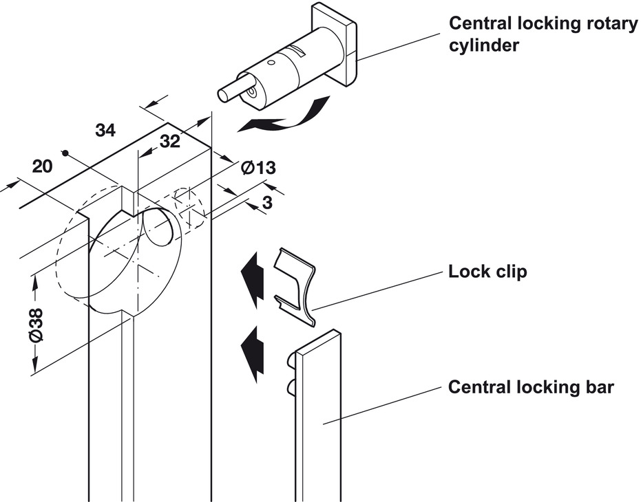 Central Locking Rotary Cylinder Lock With Plate Cylinder For